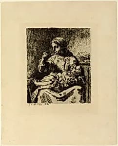 Woman Feeding Her Child by Jean François Millet