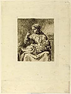 Woman Feeding Her Child by Jean François Millet