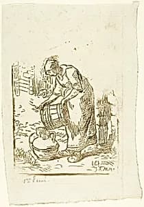 Woman Filling Water-Cans