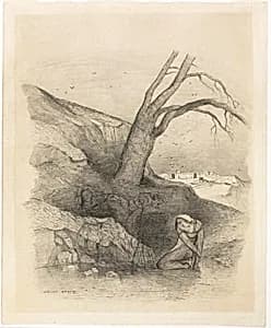 Woman Kneeling by Odilon Redon