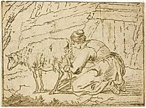 Woman Milking an Ewe by Cornelis van Noorde