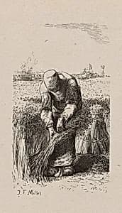 Woman Pulling Flax by Jacques Adrien Lavieille