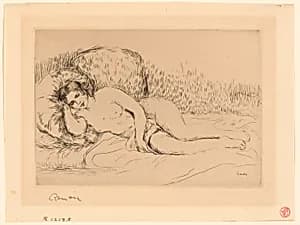 Woman Reclining, to the Left by Pierre-Auguste Renoir