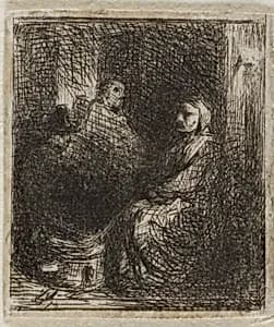 Woman Selling Fried Food by Charles Émile Jacque