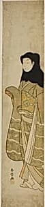 Woman Wearing Black Hood by Suzuki Harunobu