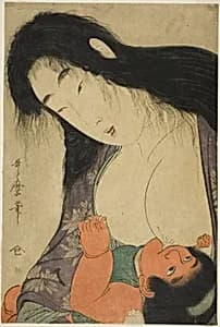 Yamauba Breast Feeding Kintaro by Kitagawa Utamaro