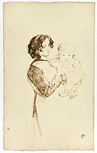 Young Woman Holding Baby