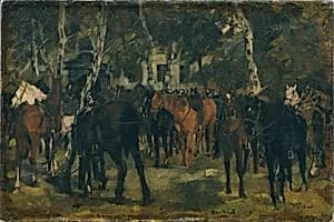 Abgesessene Kürassiere by Wilhelm Trübner