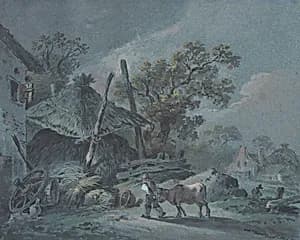 Bauernhof mit Heuschober by Martin von Molitor