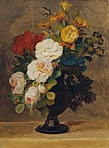 Blumenstrauß in antiker Vase by Pauline von Koudelka-Schmerling