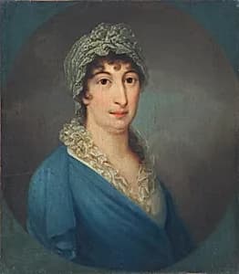Dame im blauen Kleid by Unbekannter Künstler