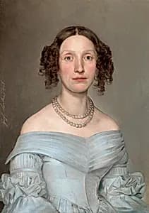 Dame in hellblauem Kleid by Johann Baptist Reiter