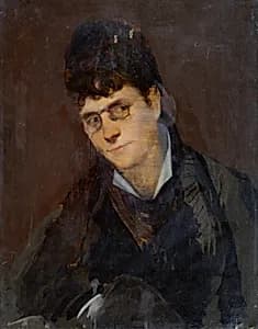 Dame mit Zwicker by Unbekannter Künstler