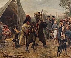 Der Bärenführer by Paul Friedrich Meyerheim