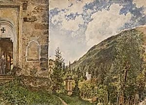 Der Friedhof in Gastein by Rudolf von Alt