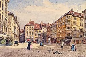 Der Judenplatz in Wien by Ernst Graner