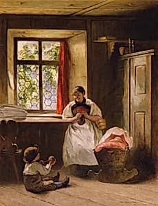 Der Mitarbeiter (Bauernstube) by Emil Strecker