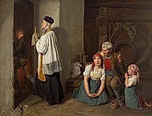Die letzte Ölung by Ferdinand Georg Waldmüller