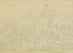 Feuer im Dorf by Peter Krafft