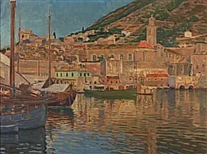 Hafenpartie bei Ragusa by Anton Nowak