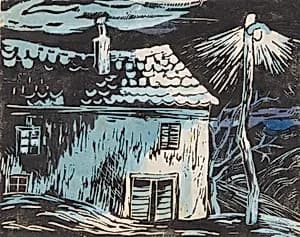 Haus bei Nacht by Anny Dollschein