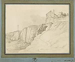 Haus über Klippen (Brücke) by Franz Edmund Weirotter