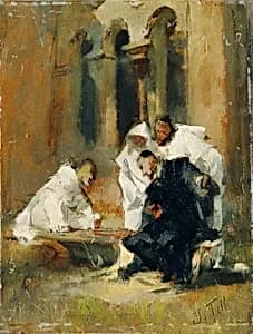 Im Klosterhof (Drei Dominikaner) by Johann Till der Jüngere