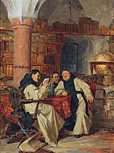 In der Klosterbibliothek by Eduard Theodor Ritter von Grützner