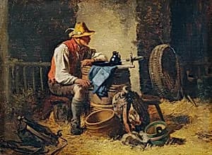 In der Scheune by Hugo Kauffmann