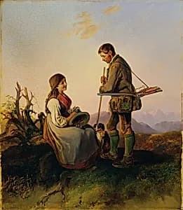 Jäger und Mädchen by Johann Matthias Ranftl