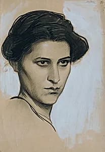 Junge Frau en face by Josef Wawra