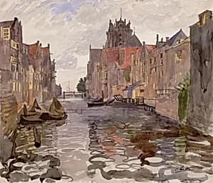Kanal in Dordrecht by Oskar Laske