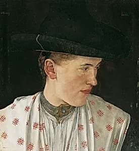 Kopf eines Bauernmädchens by Wilhelm Leibl