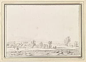 Landschaft mit Dorf by Johann Christian Brand