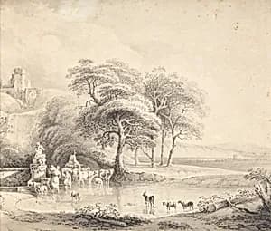 Landschaft mit Furt by Joseph Mössmer