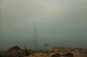 Meeresstrand im Nebel by Caspar David Friedrich