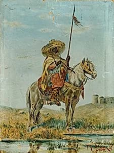 Mexikaner zu Pferd by Franz Josef Georg Illem