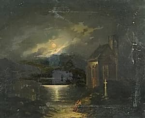 Mondlandschaft mit See by Francesco Milani
