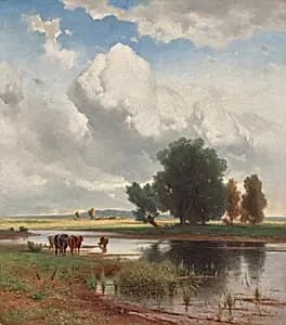 Partie bei Lundenburg by Eduard Peithner von Lichtenfels