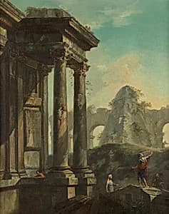 Römische Ruinenlandschaft by Giovanni Paolo Pannini