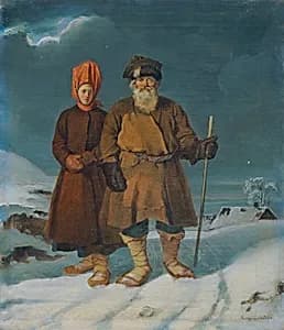 Russisches Bauernpaar by Johann Matthias Ranftl