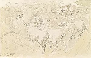 Schafe im Getreide by August Spiess