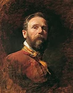 Selbstporträt von unten gesehen by Friedrich von Amerling