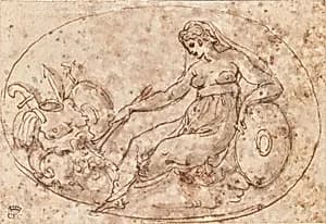Sitzende, weibliche Figur by Unbekannter Künstler