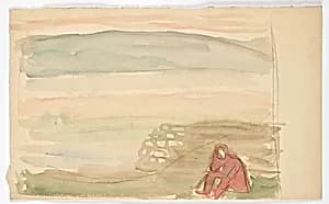 Sitzender in Landschaft by Walther Gamerith
