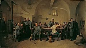 Soldaten in der Kantine by Friedrich Friedländer Ritter von Malheim