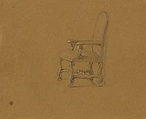 Studie eines Armstuhles by Peter Krafft