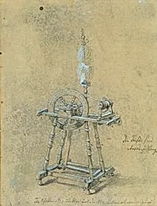 Studie eines Spinnrockens by Peter Krafft