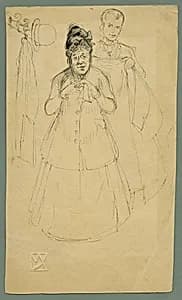 Szene in einer Garderobe by Max Kurzweil