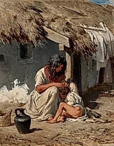 Ungarische Dorfidylle by August von Pettenkofen